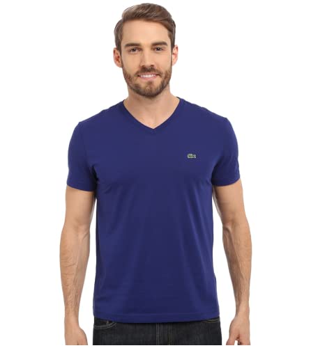 Lacoste Men's Short Sleeve V-Neck Pima Jersey Tee