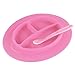 Silicone Plate - Suction Plates for Baby/Toddlers Divided Plate, Fits Most Highchair Trays BPA Free (Pink)