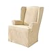SureFit Soft Suede-Wing Chair Slipcover-Cream (SF38637)