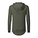 Aiyino Mens Hipster Hip Hop Classic Pullover Long Hoodie Sweatshirts Jacket XL Army Green