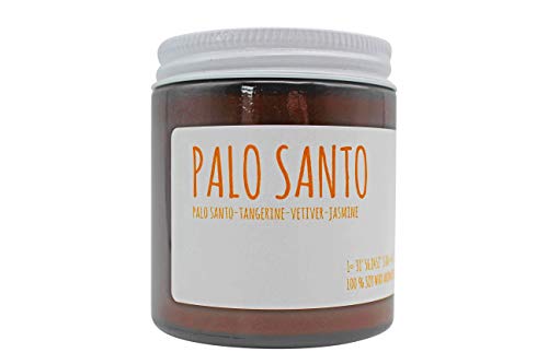 Magik Carpets Palo Santo- Tangerine- Vetiver-Jasmine- Pure Essential Oil Aromatherapy Scented Soy Wax Candle 4 oz