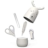 Baby Nail Kit by ARRNEW | 4-in-1 Baby Grooming Kit with Deer Case, Baby Nail Clippers, Scissor, Nail File & Tweezer | Baby Manicure Kit and Pedicure kit for Newborn, Infant & Toddler (Gray)