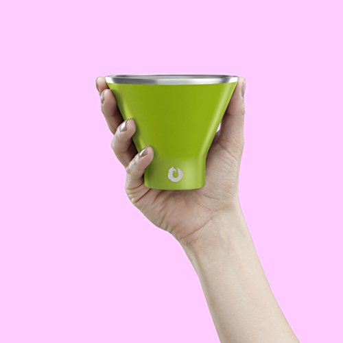 SNOWFOX Champagne Insulated Stainless Steel Stemless, Martini Glass, Lime - Thumbnail 4