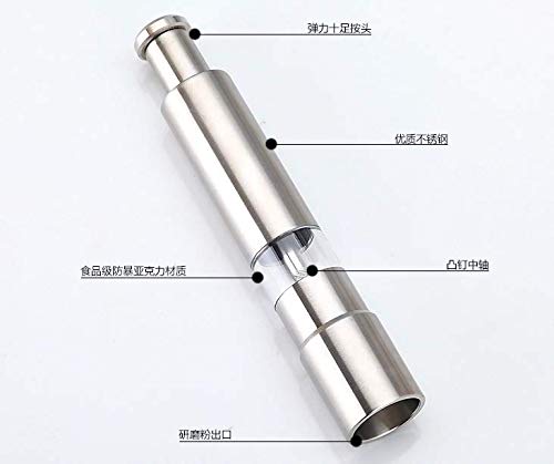Pepper Grinder, AmazeFan Stainless Steel Pepper Mills for Grains, Spices, One Handed Operation, Table Seasoning Grinders, Lifetime Full Refund Guarantee