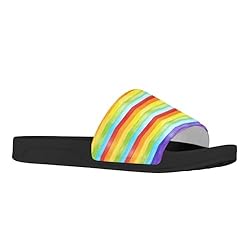 Howilath Abstract Rainbow Print Womens Sandals