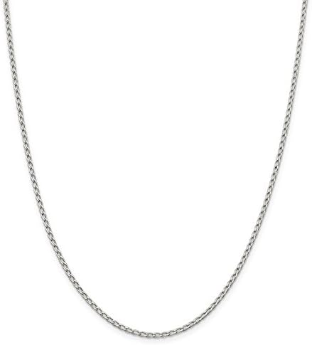 925 Sterling Silver 2mm Polished Open Link Chain Necklace 20"