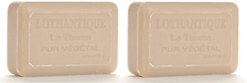 Lothantique Authentique Shea Butter Vegetable Bar Soap - 2 Bars, 200g Each, (Sandlewood)