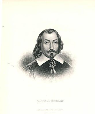 Amazon Com Samuel De Champlain Ca 1860 Antique 19th Century Portrait Print Entertainment Collectibles