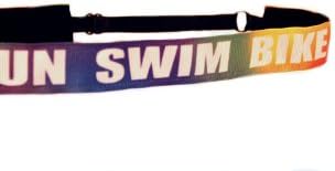 Mavi Bandz Adjustable Non-Slip Fitness Headbands Swim Bike Run Triathlon - Rainbow