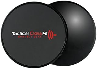 Tactical Crossfit Core Gliding Discs Dual Sided Sliders For Core &amp; Abdominal Exercise on Hardwood or Carpet (Sliders Only, Sliders Only)