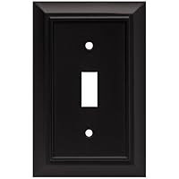 Brainerd 64219 Architectural Single Toggle Switch Wall Plate / Switch Plate / Cover, Flat Black