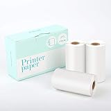 Phomemo Semi-Transparent Sticker Thermal Paper, Self-Adhesive for for Phomemo-M02/M02S Mini Bluetooth Pocket Printer，53mm x 2.5m, Diameter 30mm, 3 Rolls
