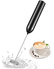 TEUMI Milk Frothers, Aluminum Alloy Milk Frother Handheld Electric with High Power 12000 RPM Motor, Mini Foamer Whisk for Latte, Cappuccino, Hot Chocolate, Drinks, 3AAA Batteries Included