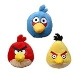 Angry Birds Plush 4-inch Red, Blue Yellow Birds Set of 3