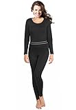 Rocky Women’s 2 pc Ultra Soft Thermal Underwear, Top & Bottom Fleece Lined Long Johns