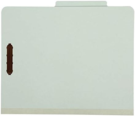 AmazonBasics 100% Recycled Classification Folder with Divider - 2-Inch Embedded - Mild Green (10-Pack)