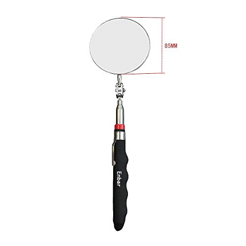 Telescopic Inspection Mirror, Circular Inspection Mirror, Telescopic Inspection Mirror, Flexible Inspection Mirror 360 Rotation, with Buckle Large Round Welding Mirror (Inspection Mirror-01)