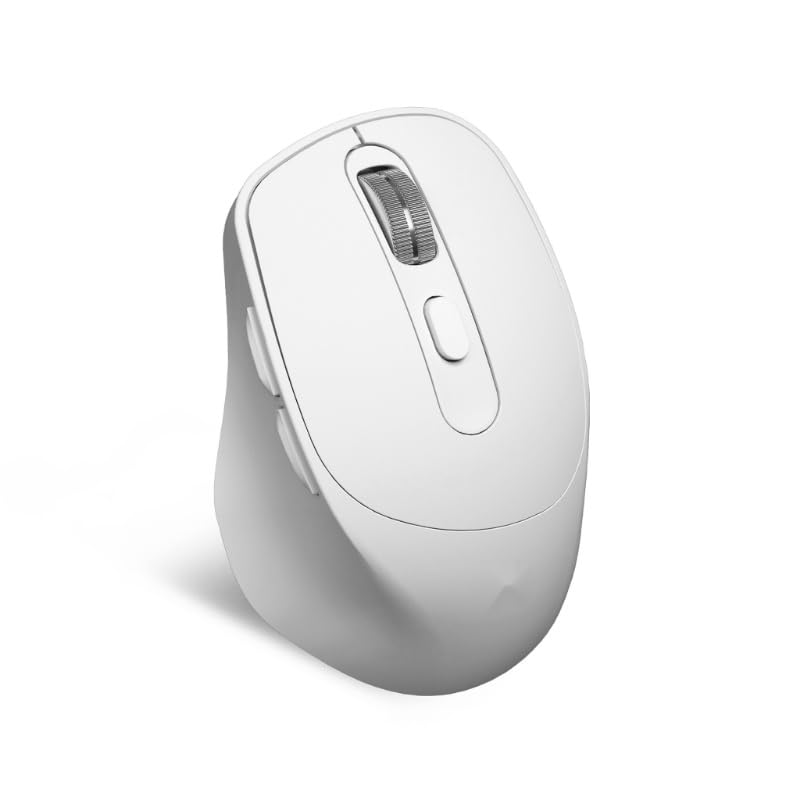 Watio Wave Mouse ottico - Mouse ergonomico con doppia connettività, batteria ricaricabile, design comodo ed elegante in colore bianco. *