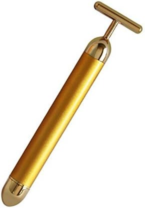 LywHOME 24k Golden Pulse Facial Massager,T Shape Gold Face Beauty Massager Energy Instant Face Pull Tight Firming Lift,Anti-Wrinkles,Skin Tightening Face Firming Eliminate Dark Circles