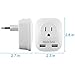 European Travel Plug Adapter - EPICKA International Wall Charger Power Plug Adapter with 2.4A Dual USB Charging Ports, 4 in 1 AC Socket for USA to Germany Spain Most of Europe - Type C (Grey + White)