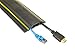 Vineto Floor Cord Protector 6.5 Ft Black PVC Heavy Duty 3 Channel Raceway to Cover and Conceal Cables and Wires for Indoor and Outdoor Offices, Garages, Concerts, Warehouses