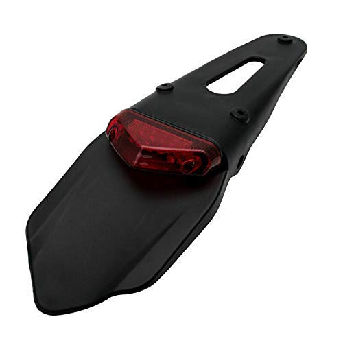 Riloer Tail Light Brake Stop Lights LED Fender, 12V Universal Motorcycle Enduro Dirt Bike LED Mudguard Tail Stop Tail Brake Light (Lens Red)