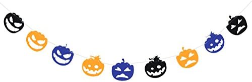Halloween Banner, March Durable and Reusable with 3 Colors Pumpkin Faces Flag Party Decoration, 10ft