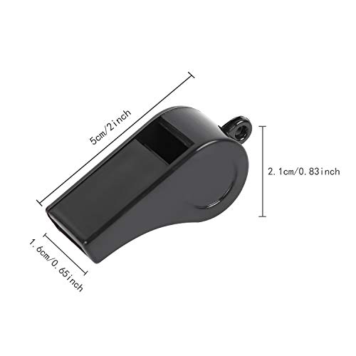 Mooerca 28 Packs Black Lanyard Whistle, Plastic Sports Whistles, Loud Crisp Sound Whistles Bulk Perfect for Coaches, Referees Officials, Emergencies Outdoor Travel Lifeguard Fans Cheer Student