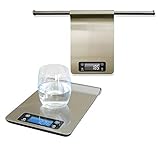 HoooWooo SCALE001 Digital Kitchen, Multifunction Food Scale-Tare Weighing, Units Switching,Timer Function, Countdown Alarm, Temperature Display (CR2032 Battery)
