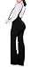 Remelon Womens Sleeveless High Waisted Zipper Front Bell Pants Suspender Jumpsuits Overalls Black S