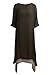 Romacci Women Casual Maxi Dress Vintage Chinese Style Layers Loose Boho Long Dress Coffee