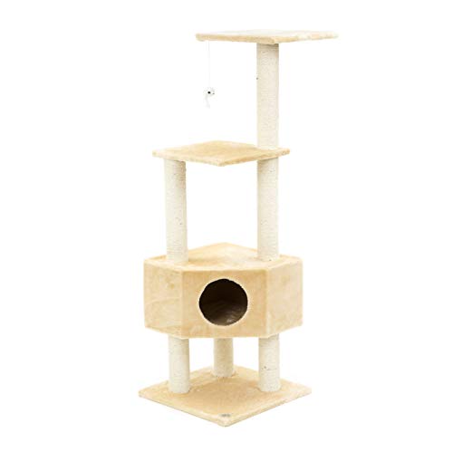 ESU Pets CAT Tree 47″ Scratcher Play House Condo Furniture Bed Post Pet House