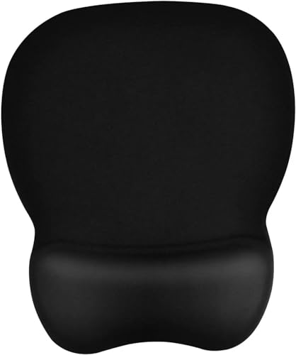 EooCoo Ergonomic Mouse Pad with Wrist Support, Mousepad with Memory Foam Wrist Rest and Non-Slip Base for Computer, Cafe, Home & Office, 9.64 x 8.26 in Office Desk Accessories, Black