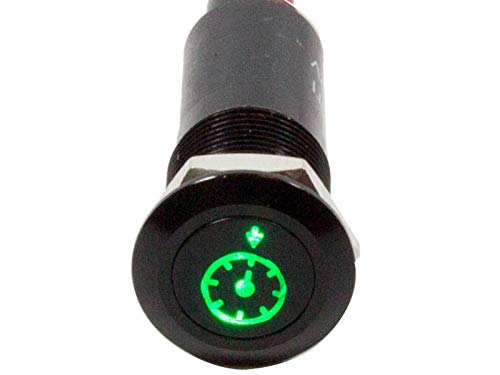 Alpinetech PLB12MS 12mm 1/2" 12V LED Metal Signal Indicator Pilot Dash Light (Cruise Control)