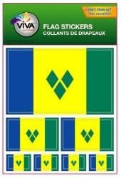 St Vincent & The Grenadines Country Flag Set of 7 Different Size Collection Decal Stickers ... New in Package