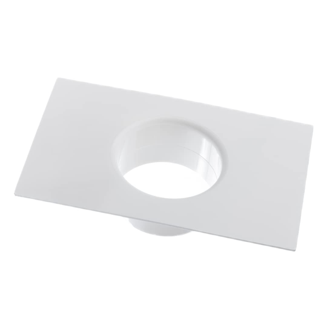 EUROPLAST 125mm / 5 Inch Straight Duct Connector with Flange - Round PVC Ducting - Ventilation Pipe - Wall Plate