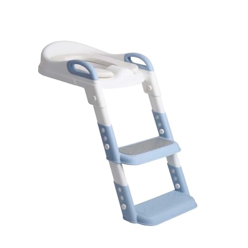 Troninho Redutor Infantil Assento com Escada OHANA BABY – Para Vaso Sanitário Redondo, Antiderrapante, Ideal para Crianças em Processo de Desfralde A partir de 18 Meses (Azul)