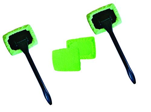 Windshield Cleaner (2 Pack) with 4 Micro Fiber Bonnets, 2 Spray Bottles 8 Piece Set Pivoting Head, G - //coolthings.us