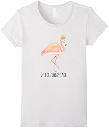 Women's Flamingo queen t-shirt with crown Large White