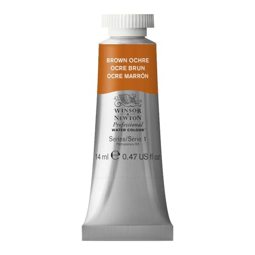 Winsor & Newton 0105059 Professional Aquarellfarbe, lebendige Wasserfarben in Kuenstlerqualitaet, hohe Farbbrillanz & Leuchtkraft, lichtecht, Archivqualitaet, 14ml Tube - Ockerbraun