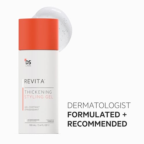 DS Labs For Men & Women Revita Hair Styling Gel for All Hair Types - Medium Hold, Volumizing & Thicker Looking Finish, Water Based, No Flakes or Residue, 3.4 Fl Oz