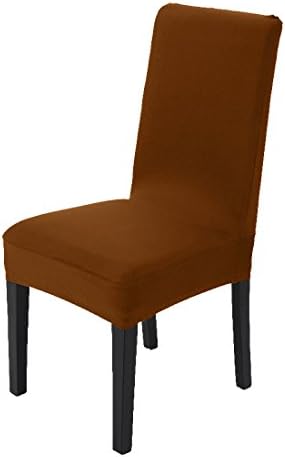MAIKEHOME Dining chair covers, Pure Color Spandex Stretch Dyed Chair Slipcovers for Hotel Kitchen Restaurant Wedding Party Decor (camel, 1pcs)