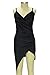 Sarin Mathews Women's Sleeveless Bodycon Deep V Neck Velvet Bandage Midi Dress