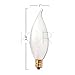 KOR Pack of 12 – 25 Watt Flame Tip Shape Frosted Candelabra Light Bulbs, E12 Base, 120V, Incandescent Dimmable. Warm White Color, 25W for Chandeliers, Pendants, Ceiling Fan and Sconces