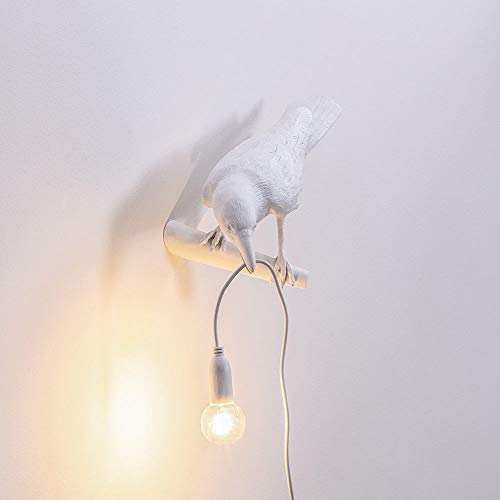 Lampada In Resina"Vogel Lamp" Cm.32,8X14,5 H.12,3 - Linker Kijkt White - Afbeelding 5
