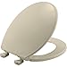 BEMIS 800EC 006 Plastic Toilet Seat with Easy Clean & Change Hinges, ROUND, Bone