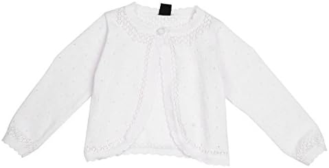 Kids Baby Girls Long Sleeve Lace Flower Knit Bolero Shrug Cardigan Sweater