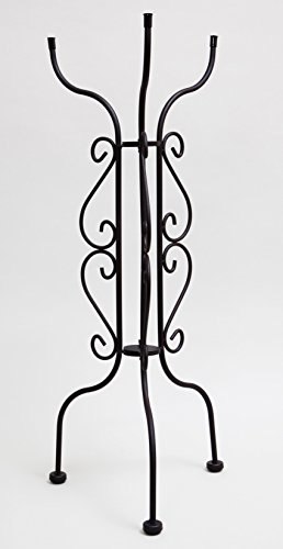 Evergreen Tall Black Metal Scroll Bird Bath Stand - 12.5'L x 12.5"W x 34"H