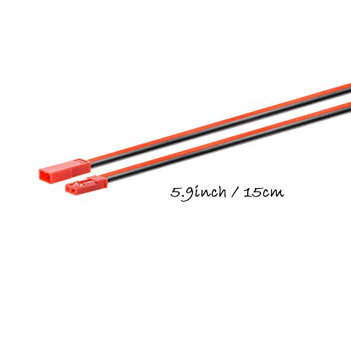 20 Gauge Silicone Connector for JST, SIM&NAT 5.9 inch 2 Pin Male Female for JST RCY Plug Connectors Cable Wire for RC Toys Battery (10 Pair)