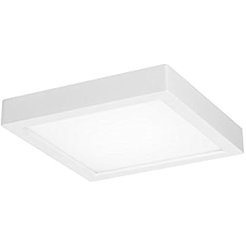 GetInLight Square 6-inch Dimmable Flush Mount Ceiling Fixture, 11 Watt, White Finish, 3000K Soft White, 65W Replacement, Damp Location Rated, ETL Listed, IN-0313-1-WH